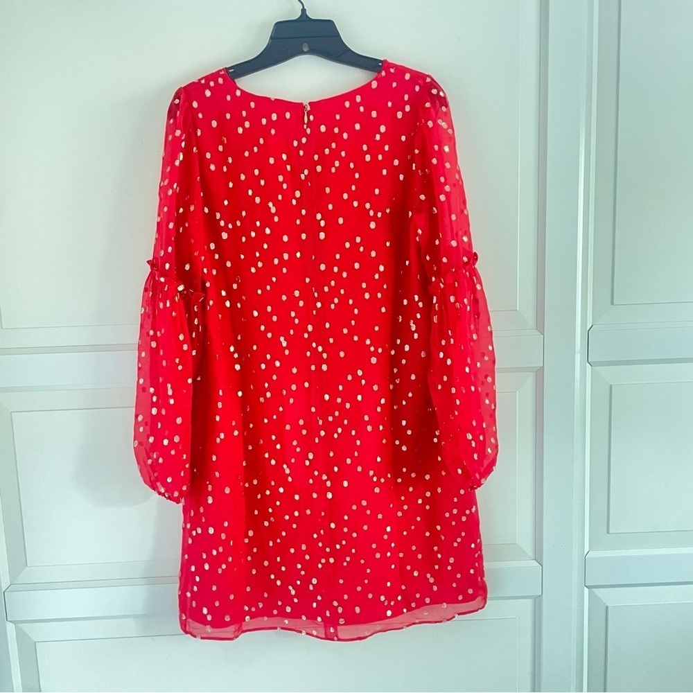 Lilly Pulitzer cleme silk red v-neck dress 26467 - Picture 2 of 8
